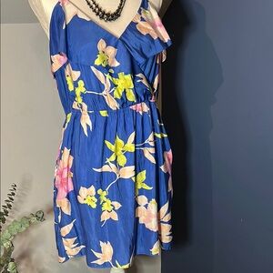Floral Blue Sleeveless Dress